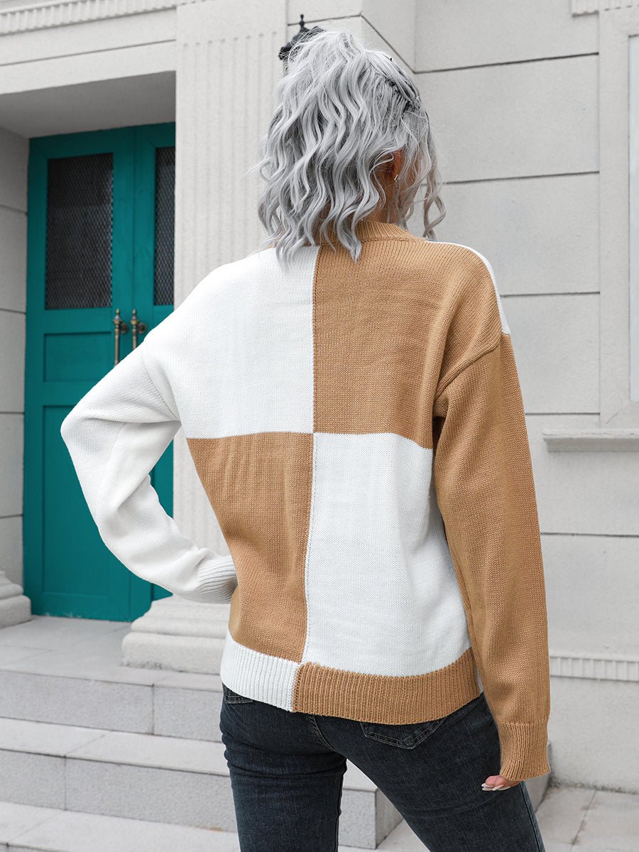 Contrast Drop Shoulder Sweater - Guy Christopher