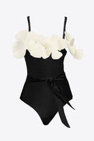 Contrast Flower Detail One-Piece Swimsuit - Dive into Romance with this Luxurious Piece - Embrace Your Feminine Beauty in Comfort and Style - Guy Christopher