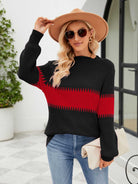 Contrast Round Neck Sweater - Guy Christopher