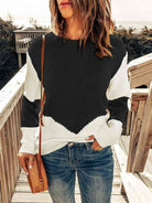 Contrast Round Neck Sweater - Guy Christopher