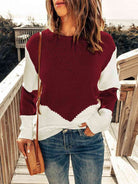 Contrast Round Neck Sweater - Guy Christopher