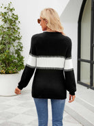 Contrast Round Neck Sweater - Guy Christopher