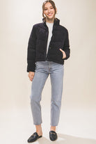 Corduroy Puffer Jacket with Toggle Detail - Guy Christopher