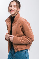 Corduroy Puffer Jacket with Toggle Detail - Guy Christopher