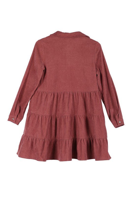 Corduroy tiered dress - Guy Christopher