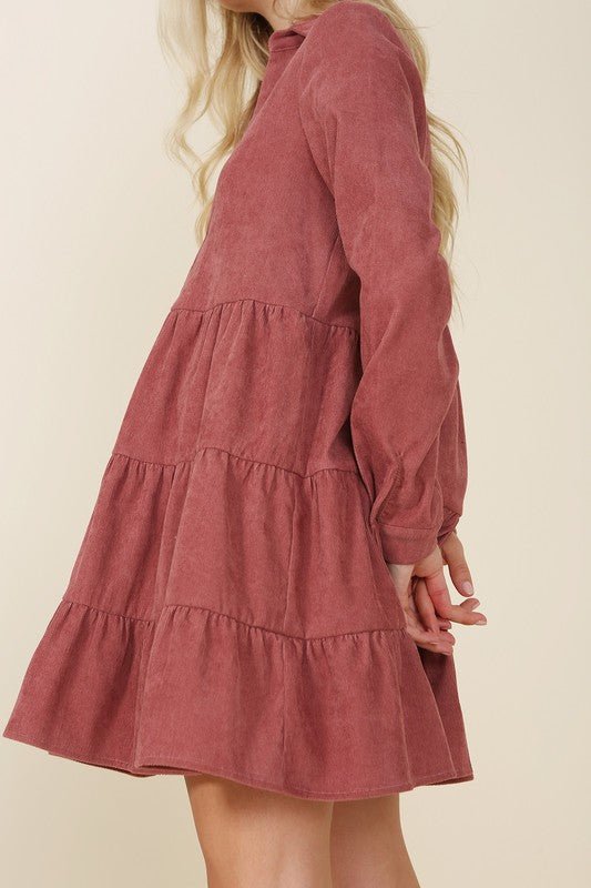 Corduroy tiered dress - Guy Christopher