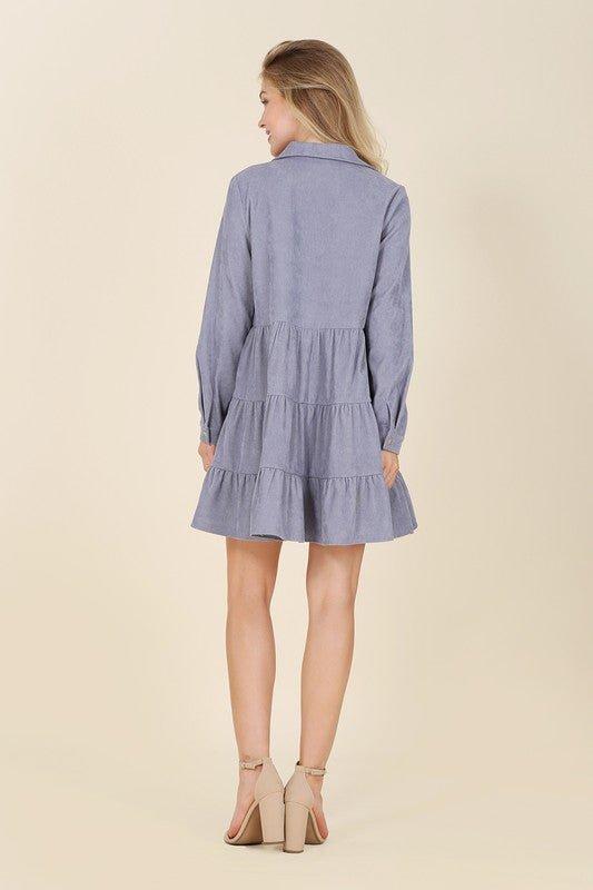 Corduroy tiered dress - Guy Christopher