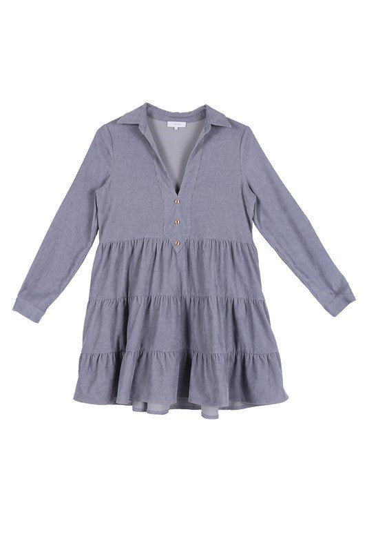 Corduroy tiered dress - Guy Christopher