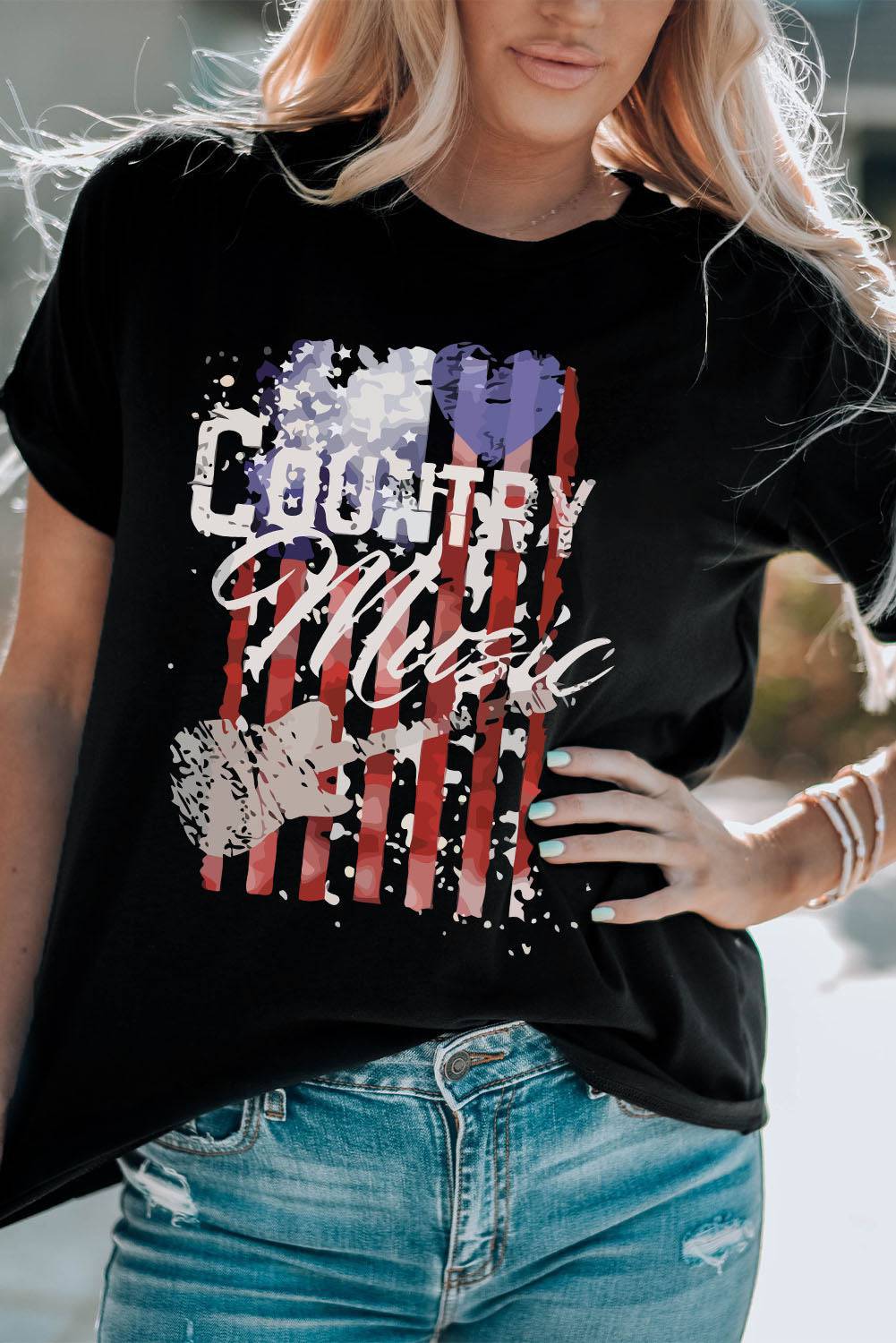 Country Music Graphic Tee Shirt - Feel the Heartland Rhythm and Look Effortlessly Chic - Embrace Romance in Style - Guy Christopher