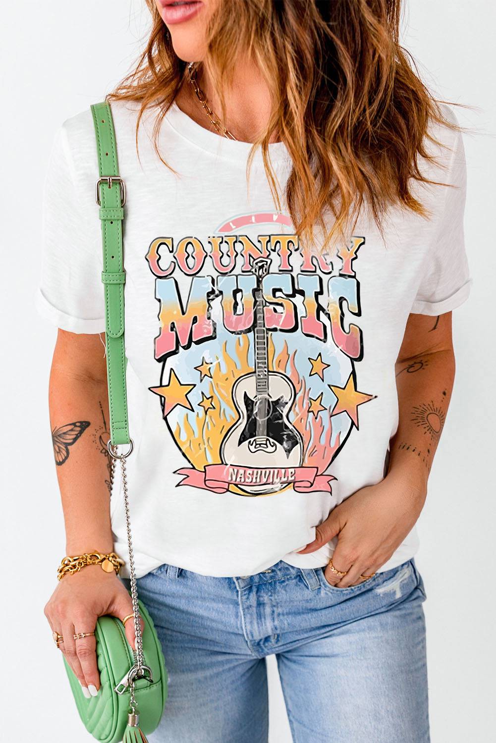 Country Music Nashville Graphic Tee Shirt - Let the Sweet Melodies of Country Romance You - Feel Ultimate Comfort and Style. - Guy Christopher