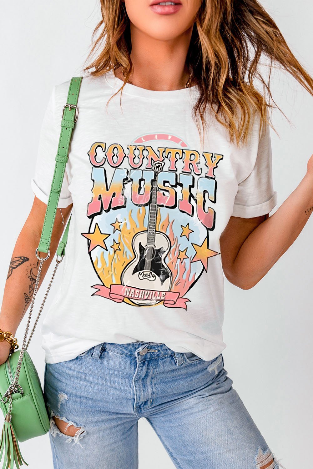 Country Music Nashville Graphic Tee Shirt - Let the Sweet Melodies of Country Romance You - Feel Ultimate Comfort and Style. - Guy Christopher