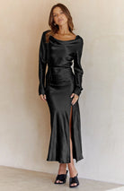 Cowl Neck Long Sleeve Maxi Dress - Guy Christopher