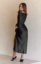 Cowl Neck Long Sleeve Maxi Dress - Guy Christopher