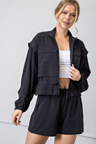CRINKLE WOVEN CROPPED JACKET - Guy Christopher