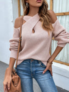 Crisscross Cold-Shoulder Sweater - Guy Christopher