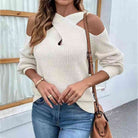 Crisscross Cold-Shoulder Sweater - Guy Christopher