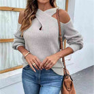 Crisscross Cold-Shoulder Sweater - Guy Christopher