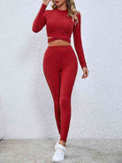 Crisscross Knit Top and Leggings Set - Guy Christopher