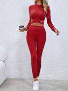 Crisscross Knit Top and Leggings Set - Guy Christopher