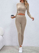 Crisscross Knit Top and Leggings Set - Guy Christopher