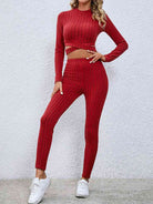 Crisscross Knit Top and Leggings Set - Guy Christopher