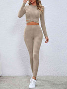 Crisscross Knit Top and Leggings Set - Guy Christopher