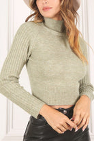 Crop mock neck sweater - Guy Christopher