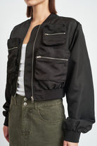 CROPPED BOMBER JACKET - Guy Christopher