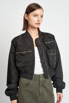 CROPPED BOMBER JACKET - Guy Christopher