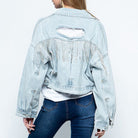 Cropped Collared Neck Dropped Shoulder Denim Jacket - Guy Christopher