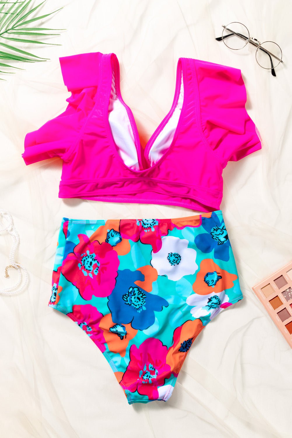 Cropped Swim Top and Floral Bottoms Set - Guy Christopher