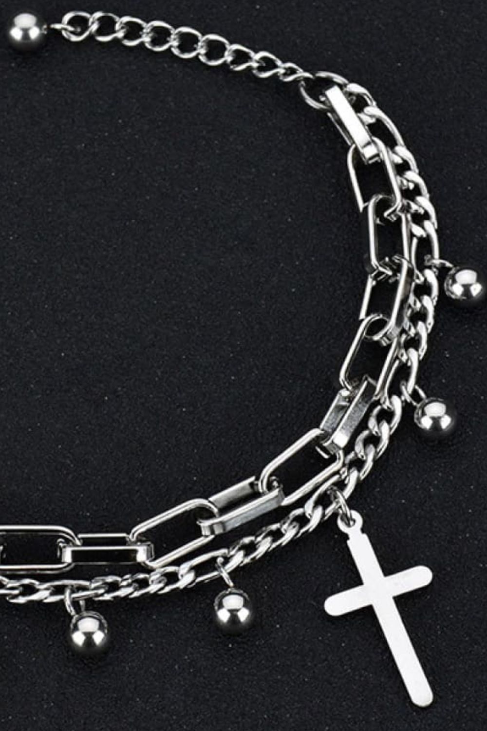 Cross Layered Stainless Steel Bracelet - Guy Christopher