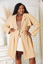 Culture Code Full Size Tied Trench Coat with Pockets - Guy Christopher