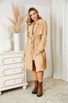 Culture Code Full Size Tied Trench Coat with Pockets - Guy Christopher
