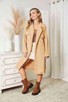 Culture Code Full Size Tied Trench Coat with Pockets - Guy Christopher