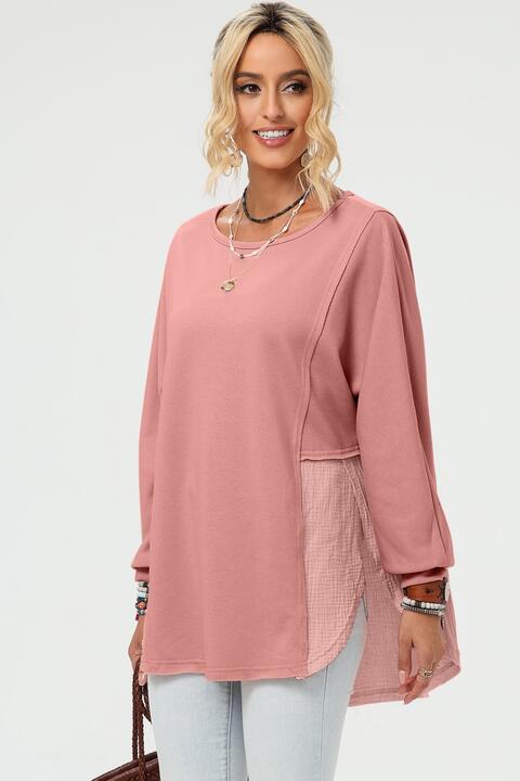 Curved Hem Dolman Sleeve Top - Guy Christopher