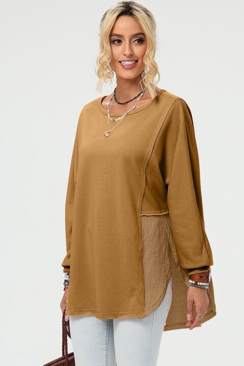 Curved Hem Dolman Sleeve Top - Guy Christopher