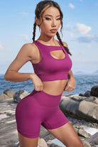 Cutout Crop Top and Sports Shorts Set - Guy Christopher