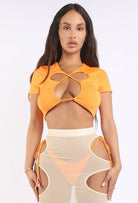 Cutout Detailed Bikini And Cover Up Set - Guy Christopher