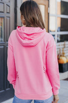 Cutout Dropped Shoulder Hoodie - Guy Christopher