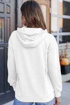 Cutout Dropped Shoulder Hoodie - Guy Christopher