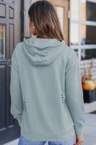 Cutout Dropped Shoulder Hoodie - Guy Christopher