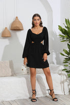 Cutout Long Balloon Sleeve Dress - Guy Christopher