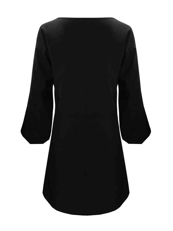 Cutout Long Sleeve Round Neck Dress - Guy Christopher