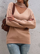 Cutout Mock Neck Sweater - Guy Christopher