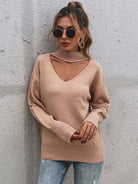 Cutout Mock Neck Sweater - Guy Christopher