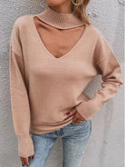 Cutout Mock Neck Sweater - Guy Christopher