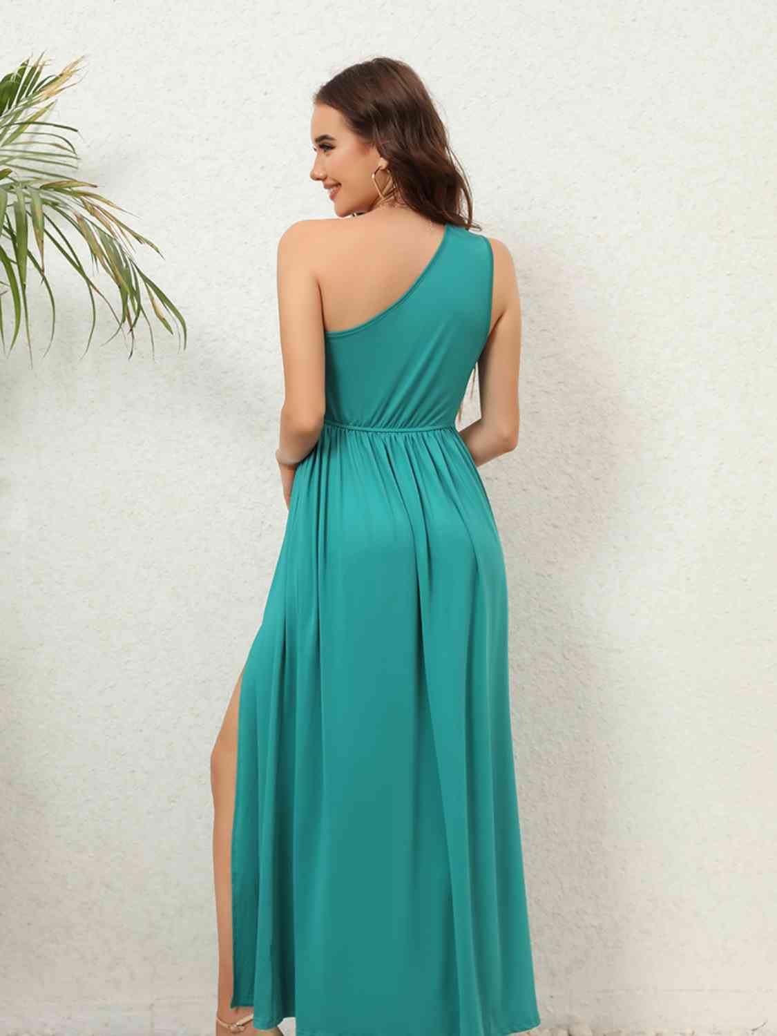 Cutout One-Shoulder Split Maxi Dress - Guy Christopher