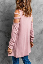 Cutout Waffle Knit Tunic Top - Guy Christopher