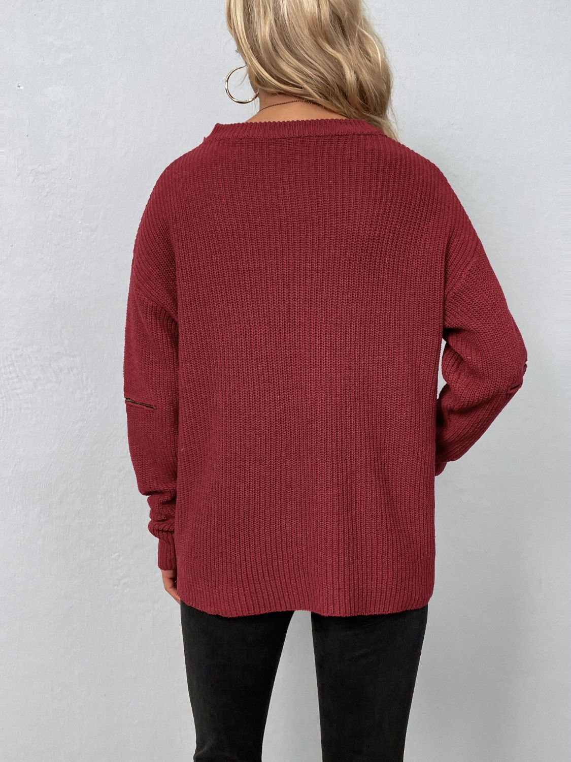 Cutout Zip Detail Sweater - Guy Christopher